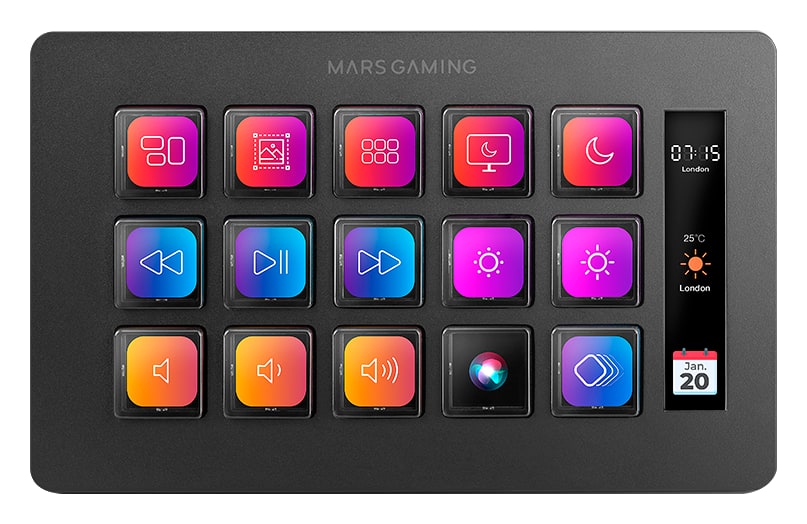 Mars Gaming MSD-ONE – 15 anpassbare LCD-Tasten