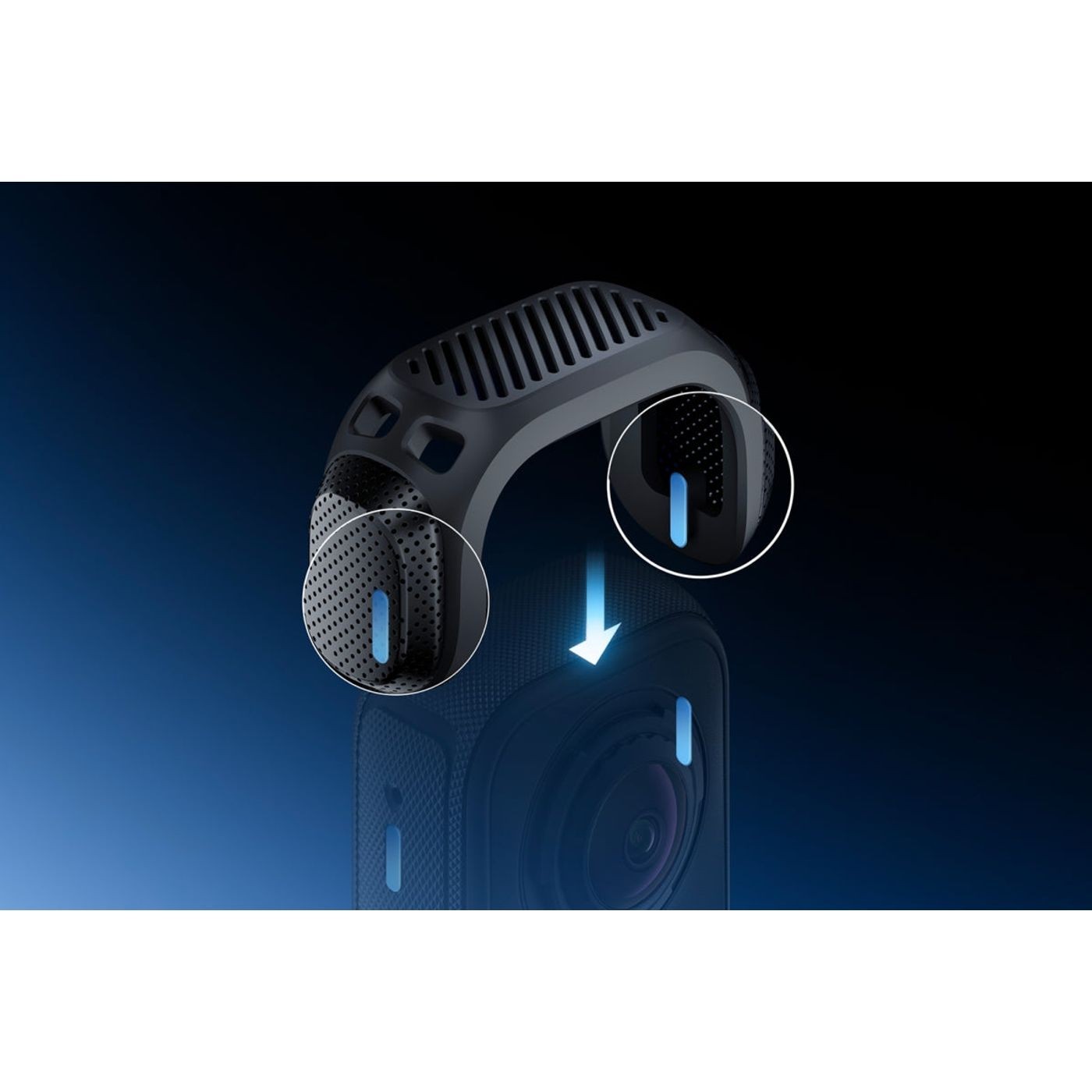 Montagegrafik für den Insta360 X4 Air Mikrofon-Windschutz