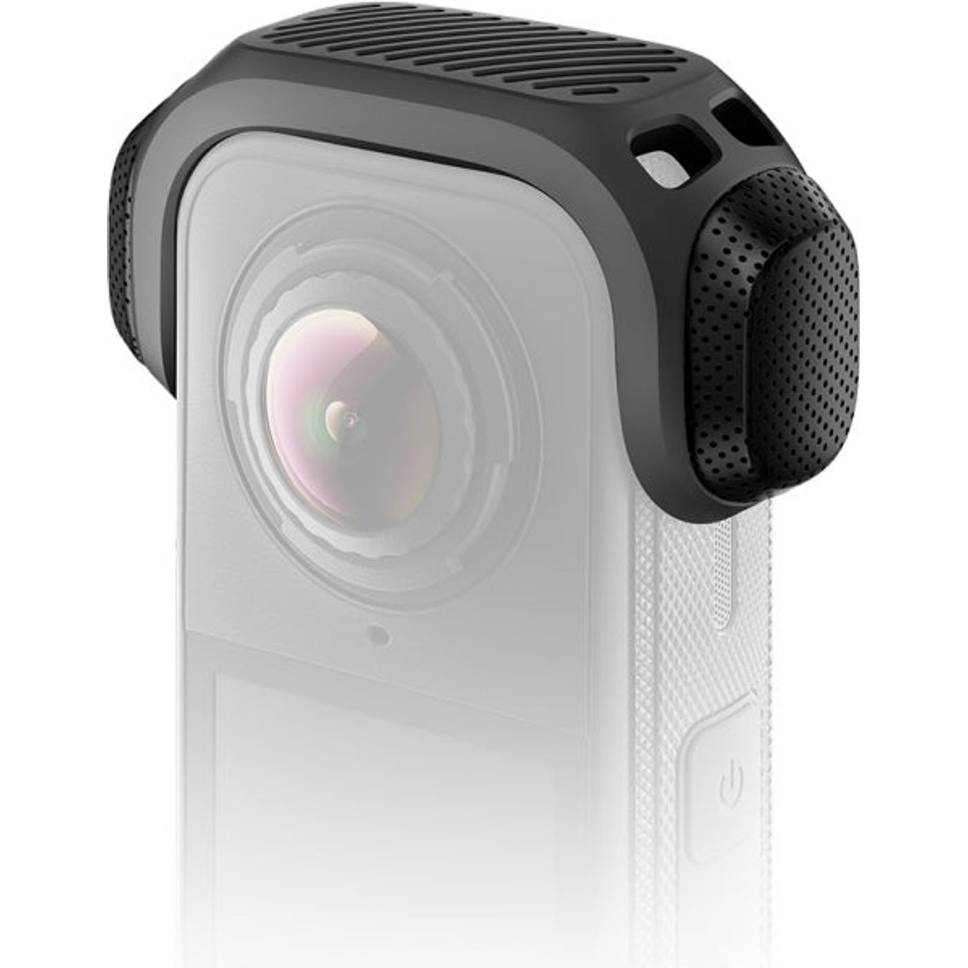 Am Insta360 X4 Air montierter Mikrofon-Windschutz