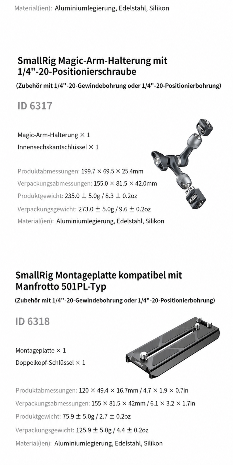 SmallRig Monitor Support 6314 – německá infografika 11