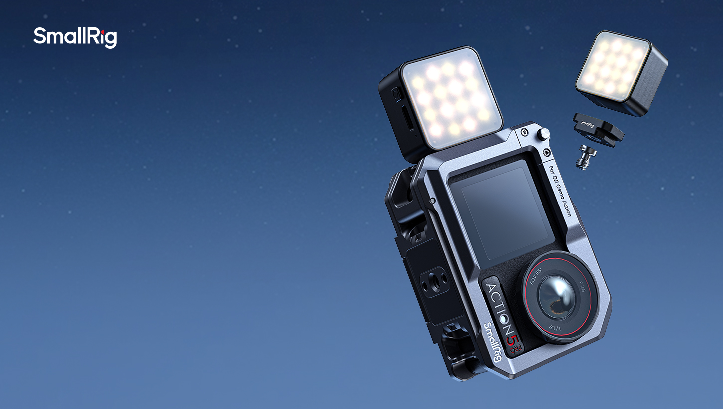 CATEGORY/Lighting System/Pocket Led Video Lights Mini Magnetic LED Fill Light for DJI Osmo Action | Dual Mount, 3 Color Temps, 500mAh Rechargeable-For Brands:DJI、 GoPro/For Models:DJl Action 2、Osmo 360、Osmo Action 2、Osmo Action 3、Osmo Action 3、Osmo Action 3 Pro、Osmo 