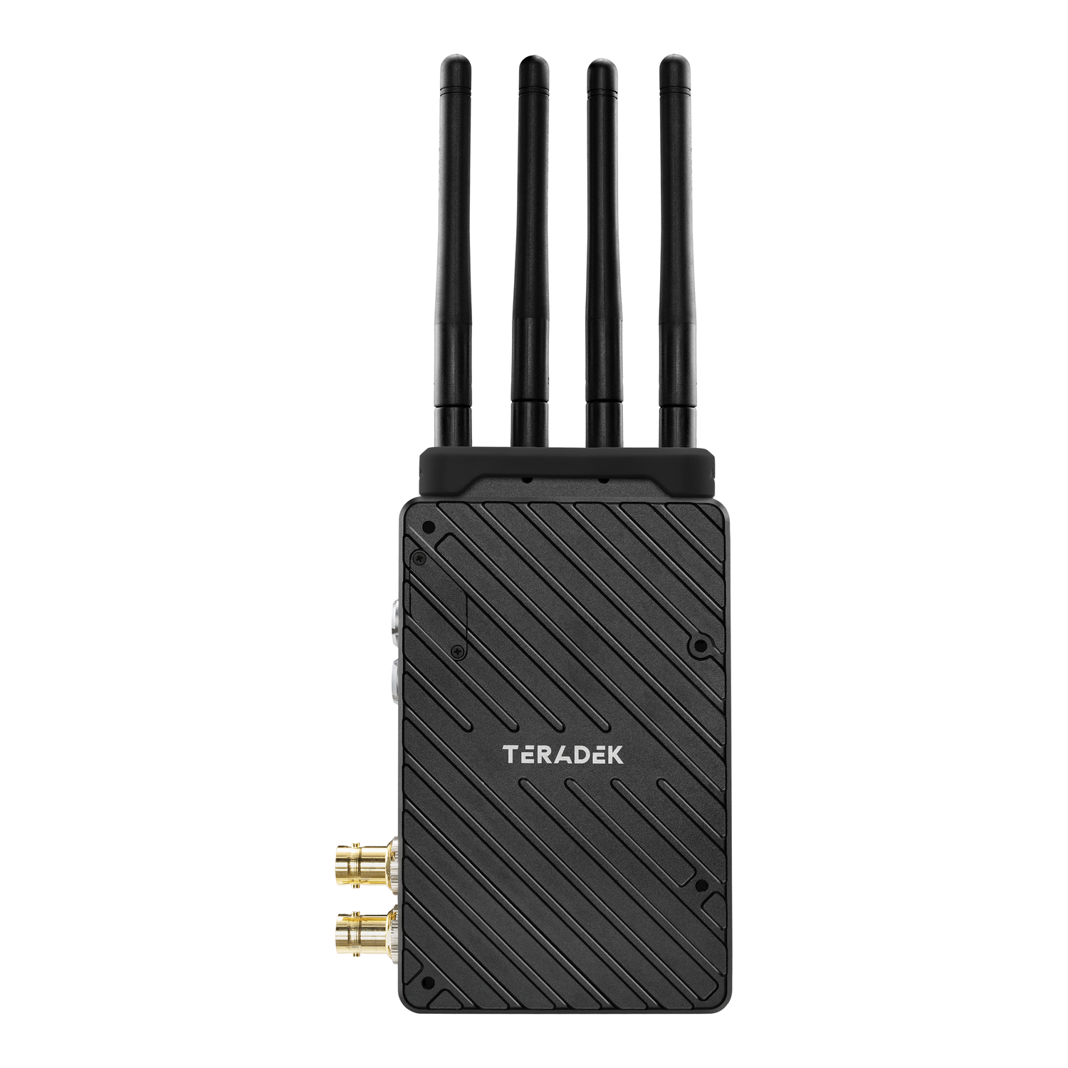 Schwarzes Kennzeichnungsband Teradek 11-0970 an einem Bolt 6 XT TX Sender