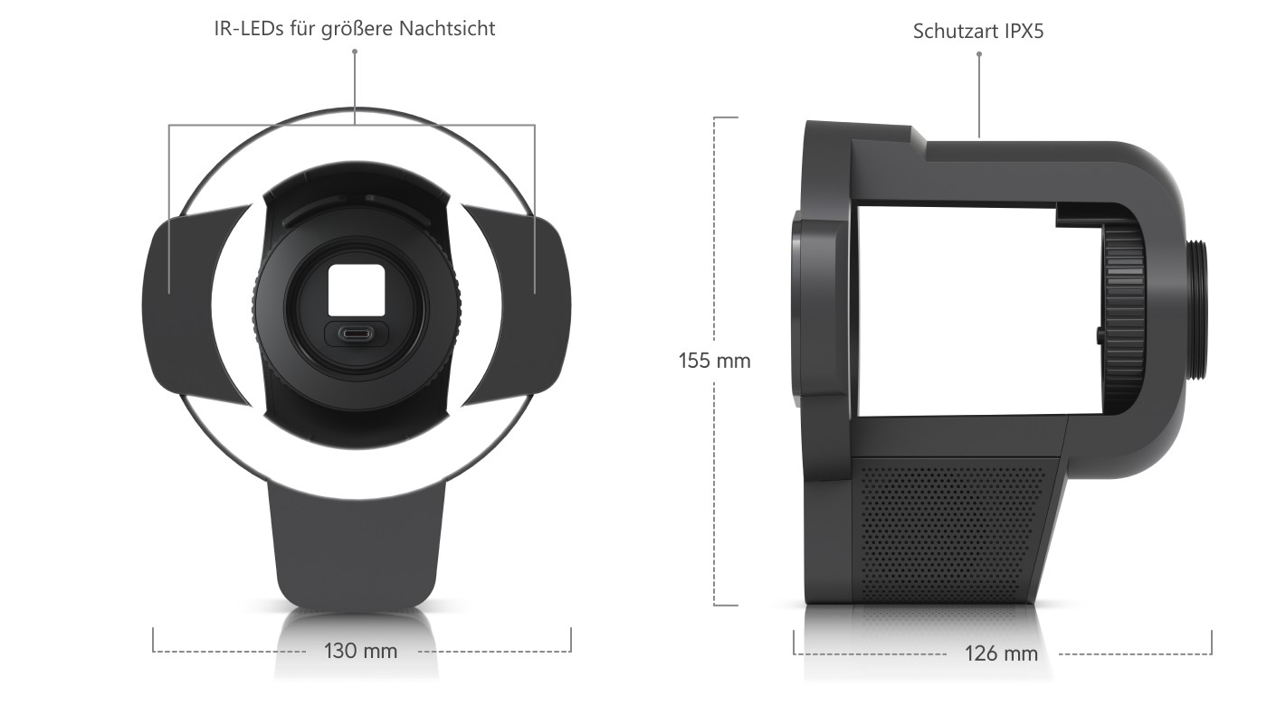 Ubiquiti UniFi Protect Pro Bullet Enhancer, schwarz – Abmessungen des Aufsatzes