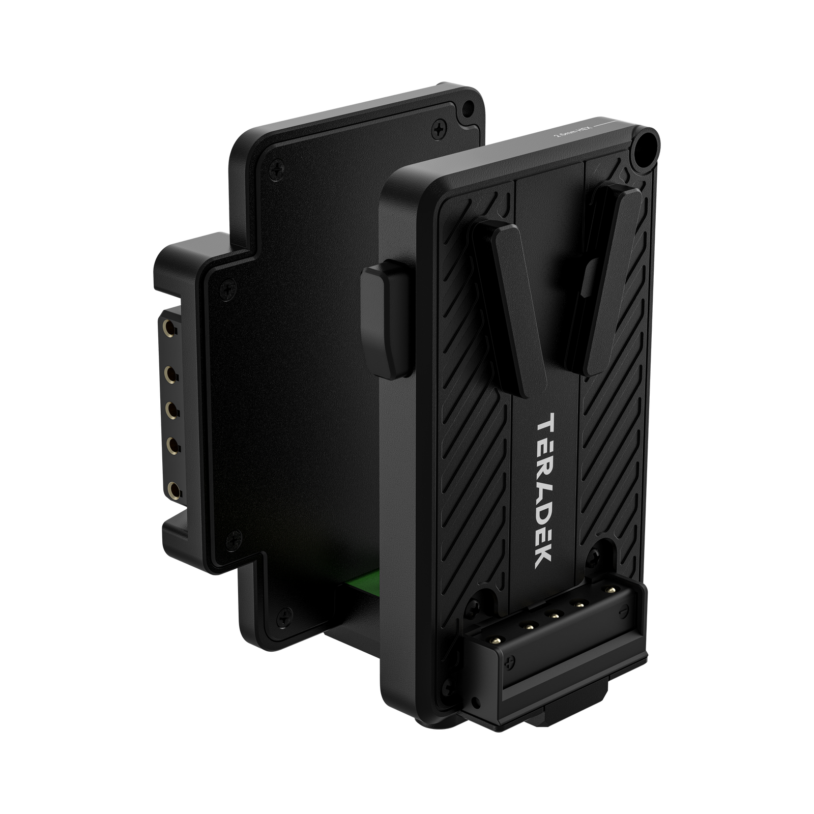 Rückseite des Teradek Bolt 7 Battery Cradle RX V-Mount mit Smart Connector