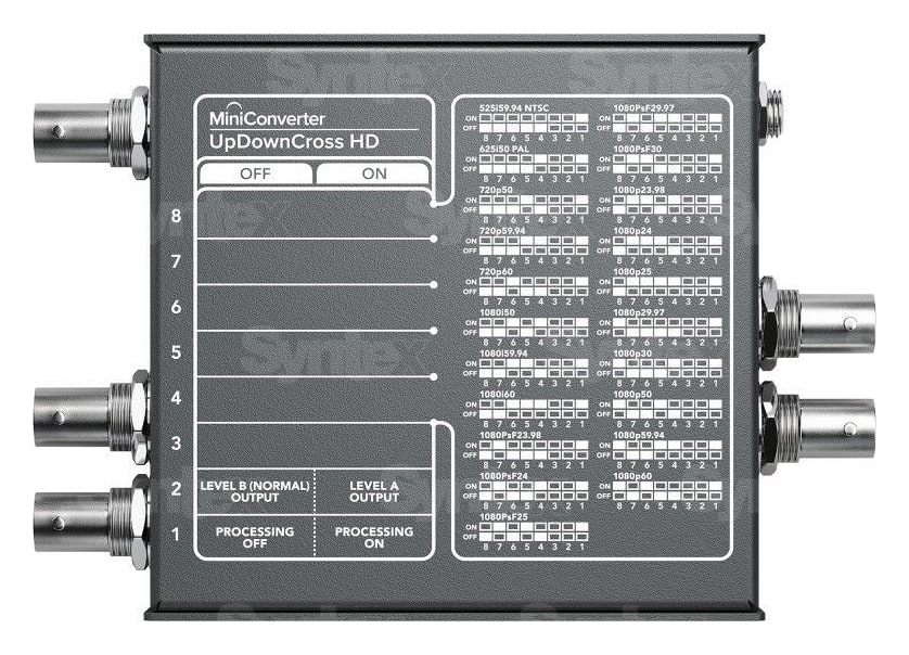 Mini Converter UpDownCross HD – Einstellung per Mini-Schalter