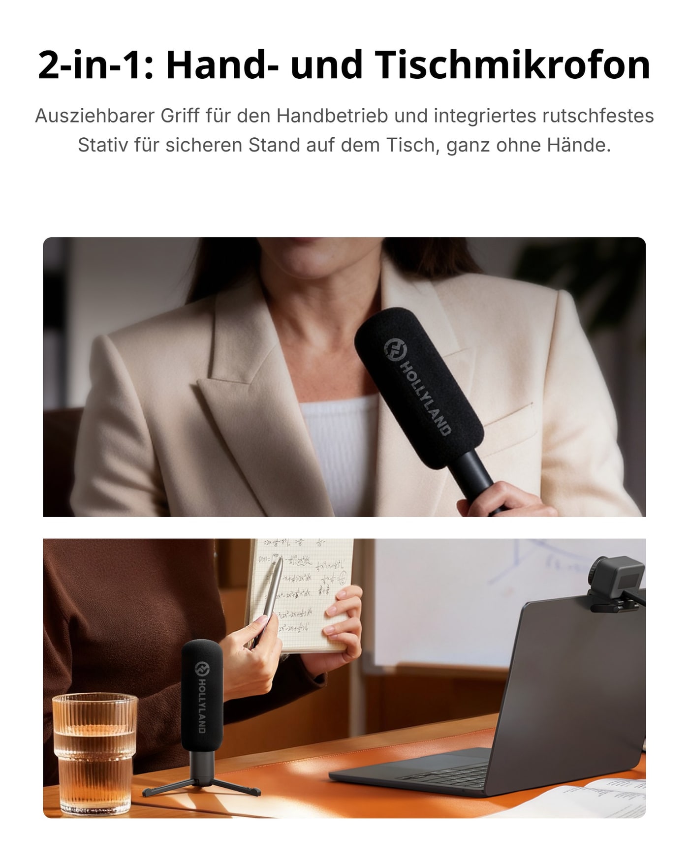 In der Hand oder auf dem Tisch