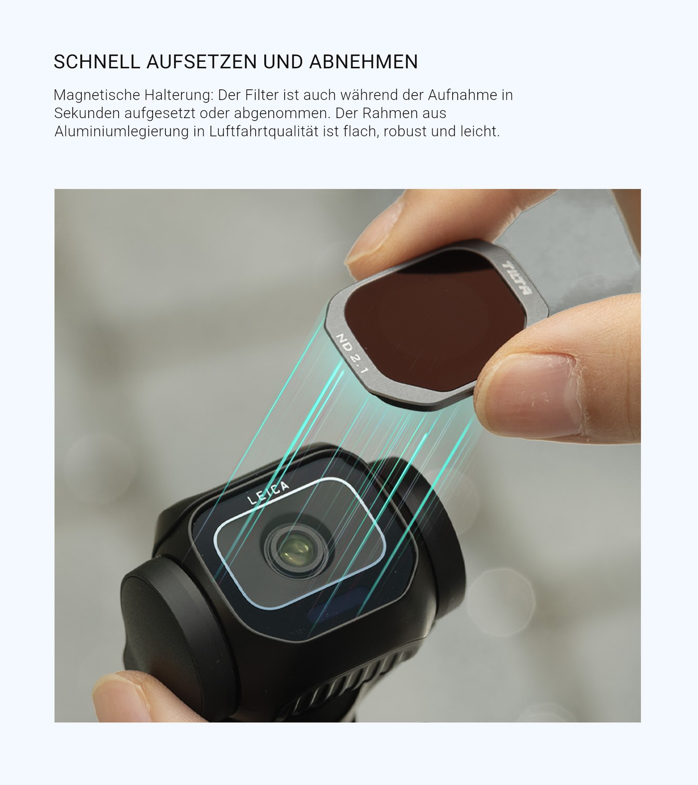 Magnetisch aufsetzen und abnehmen