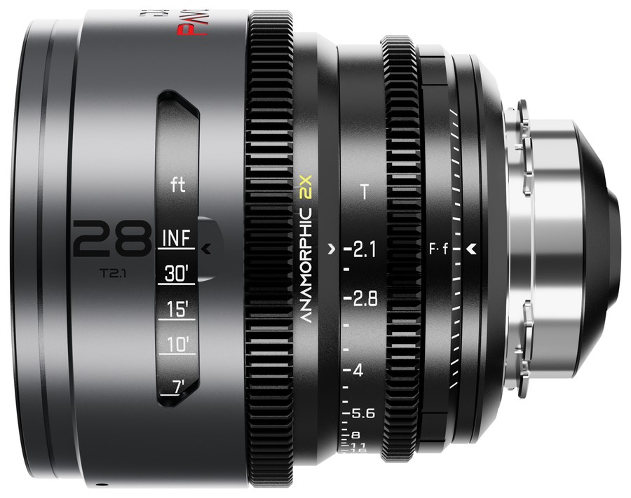 DZOFILM Pavo 28 mm T2,1 anamorphotisch 2× – Neutral, PL/EF, Fuß-Skala – PL-Anschluss