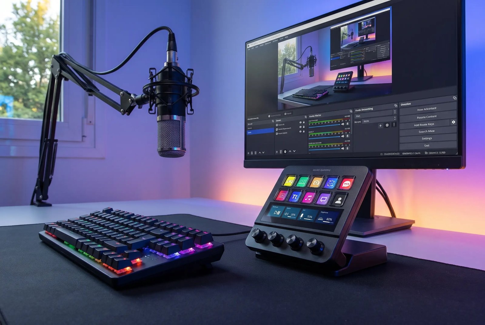 Mars Gaming MSD-PRO auf einem Streaming-Schreibtisch