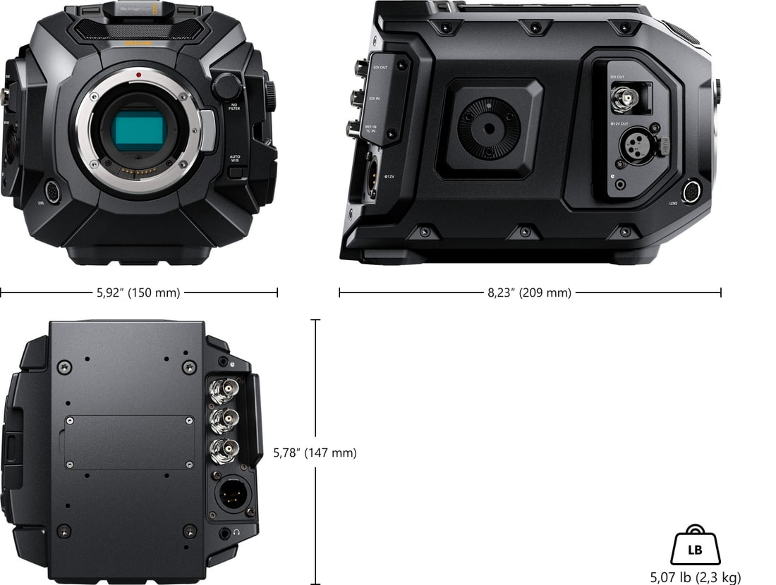 Blackmagic URSA Mini Pro 4.6K G2 – Maße und Gewicht