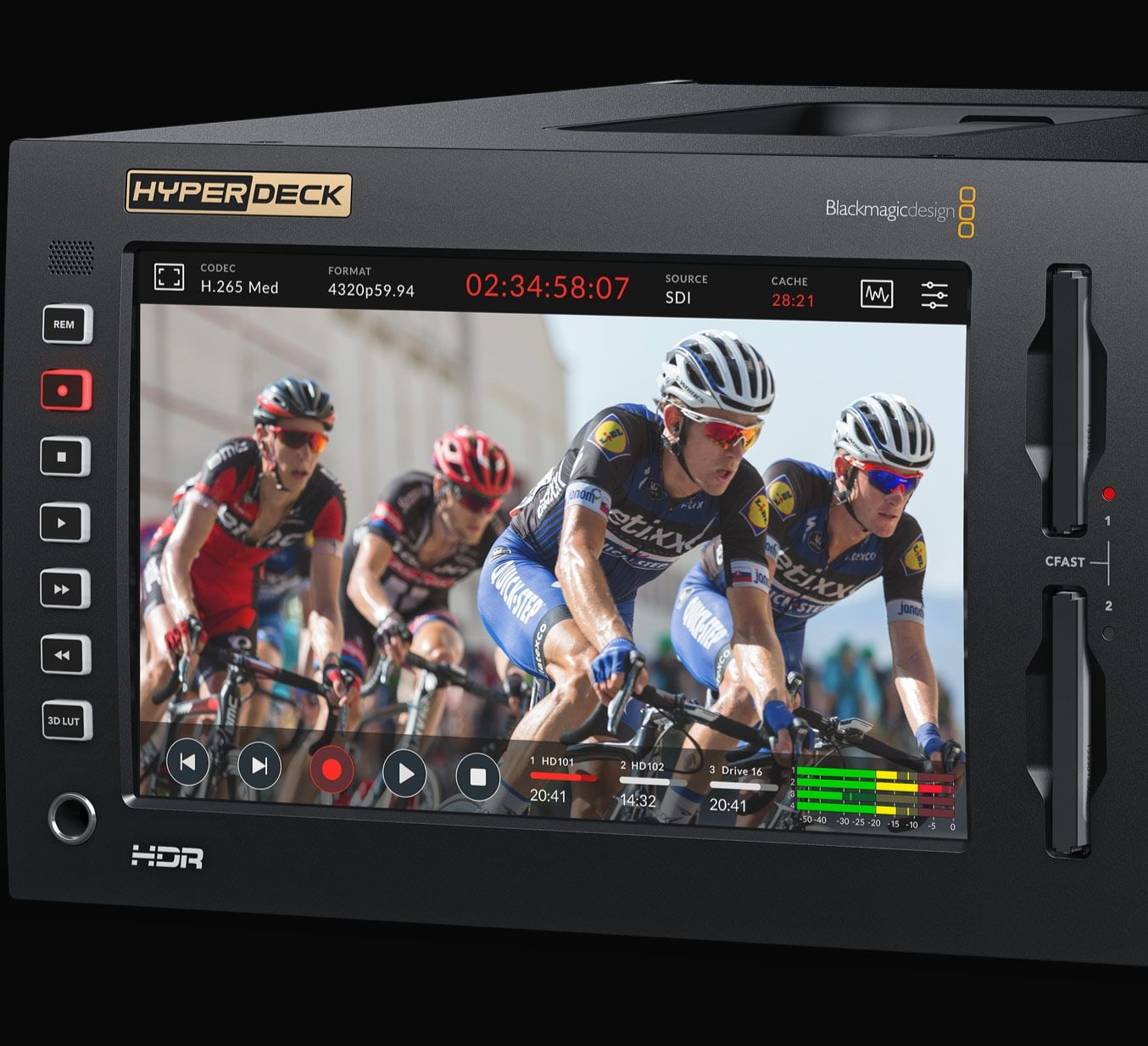 HyperDeck Extreme 8K HDR – Großer, heller Touchscreen
