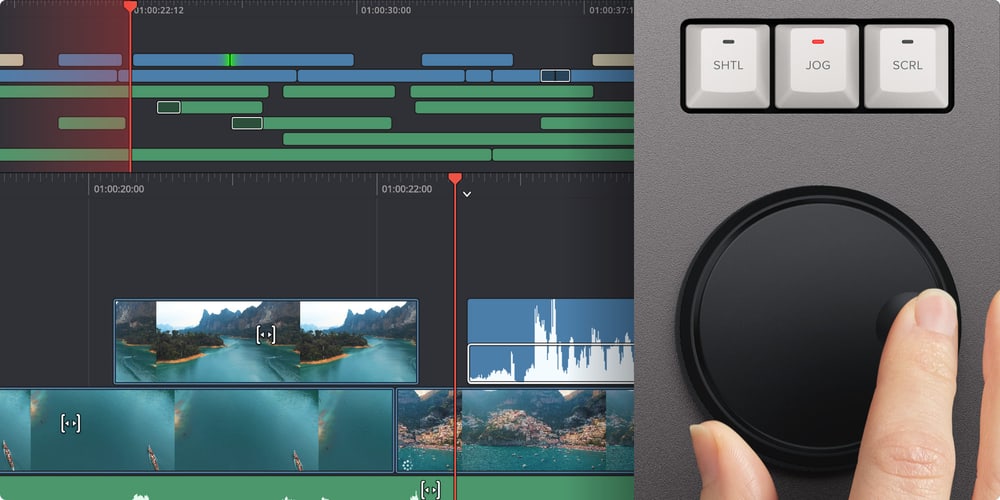 DaVinci Resolve Editor Keyboard – Suchrad mit elektronischer Kupplung