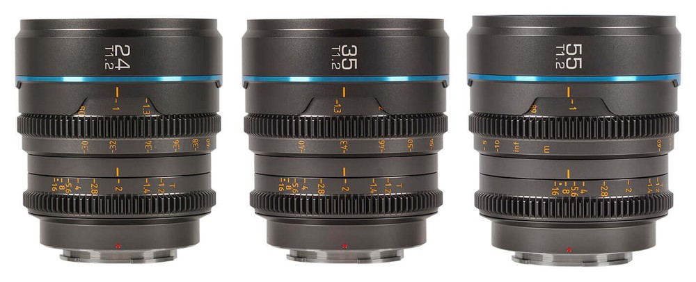 Sirui Nightwalker 24 mm T1,2 S35 manuelles Cine-Objektiv (MFT, Metallgrau) – Ein einheitliches Set