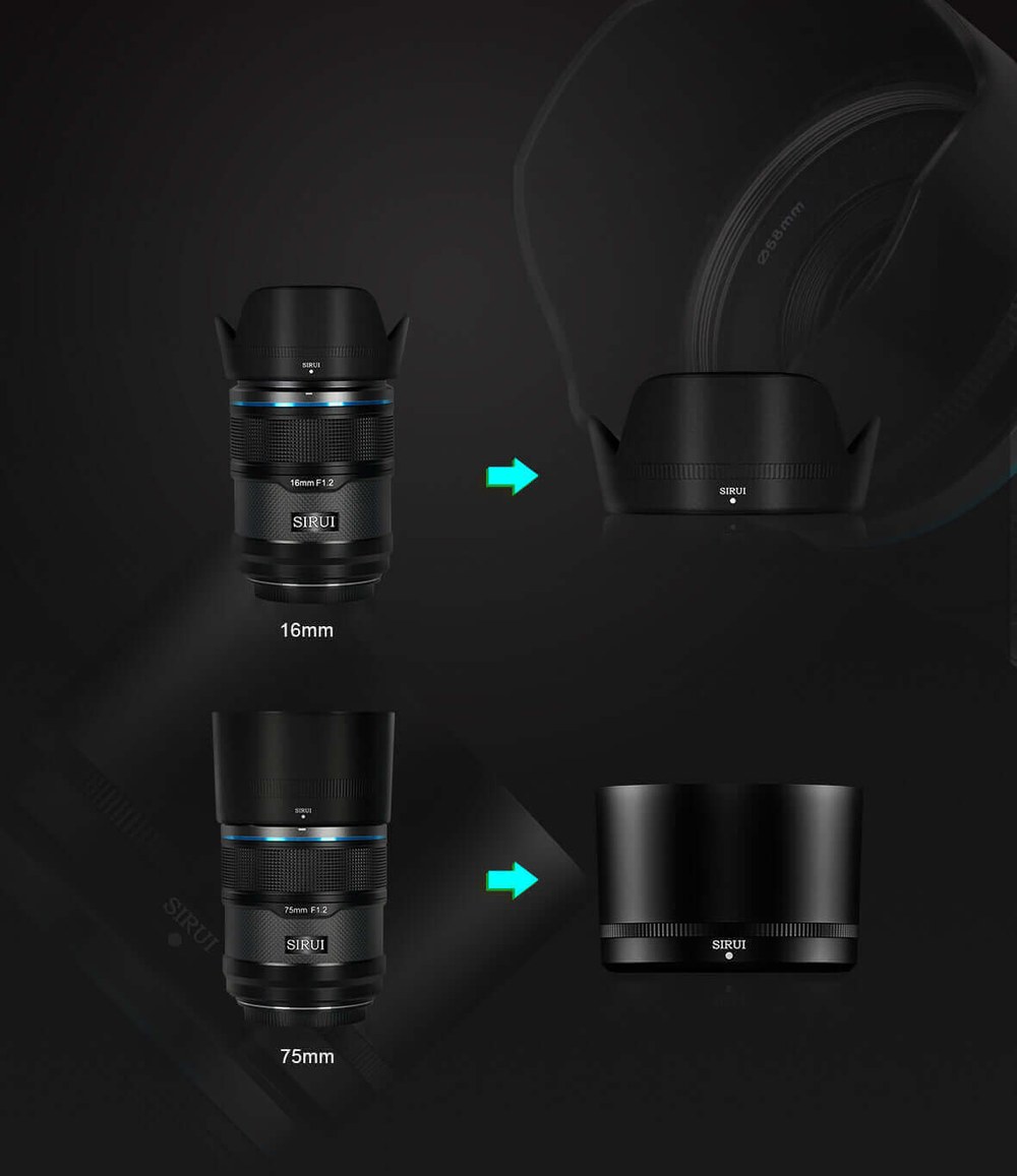 Sirui Sniper 75mm F1,2 APS-C AF Objektiv, Sony E, Schwarz – Ausführung Schwarz: Kohlefaser-Oberfläche