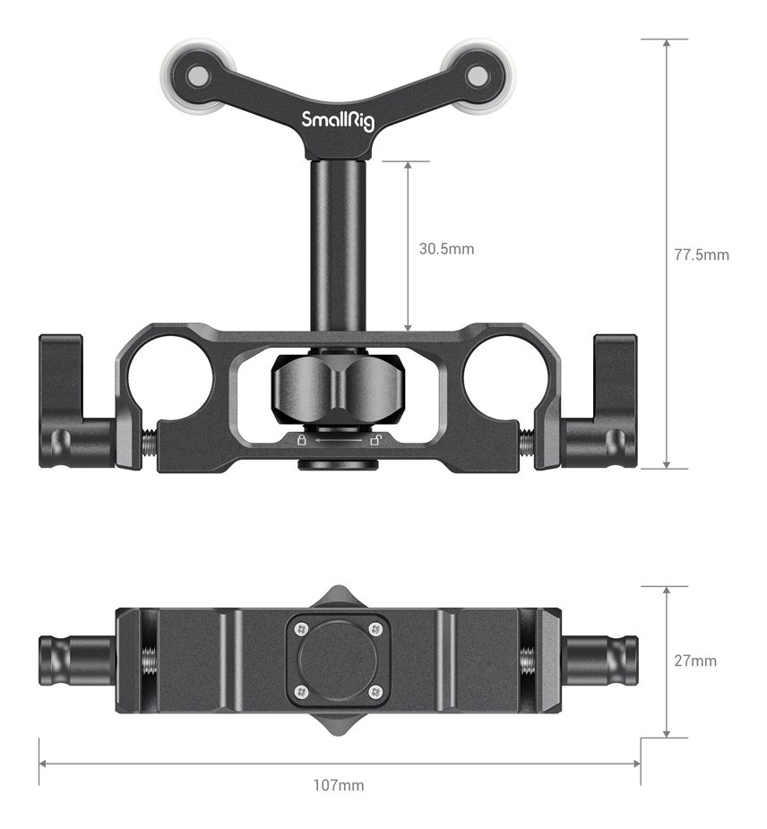 universal 15mm LWS rod mount lens support