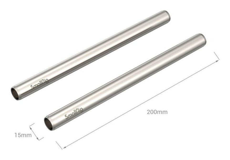 15mm Edelstahlstab - 20cm 8″ (2 Stück)