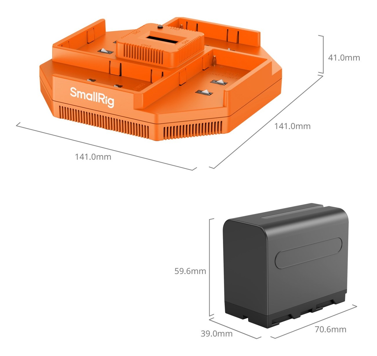 NP-F970 4-Channel Camera Battery Charger & 4-Battery Kit
