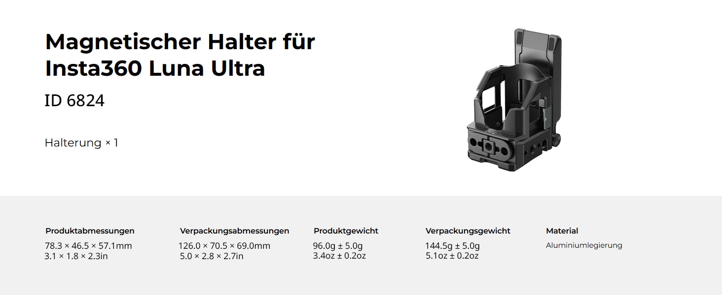 SmallRig Attachable Mount for Insta360 Luna Ultra / Luna Pro 6824