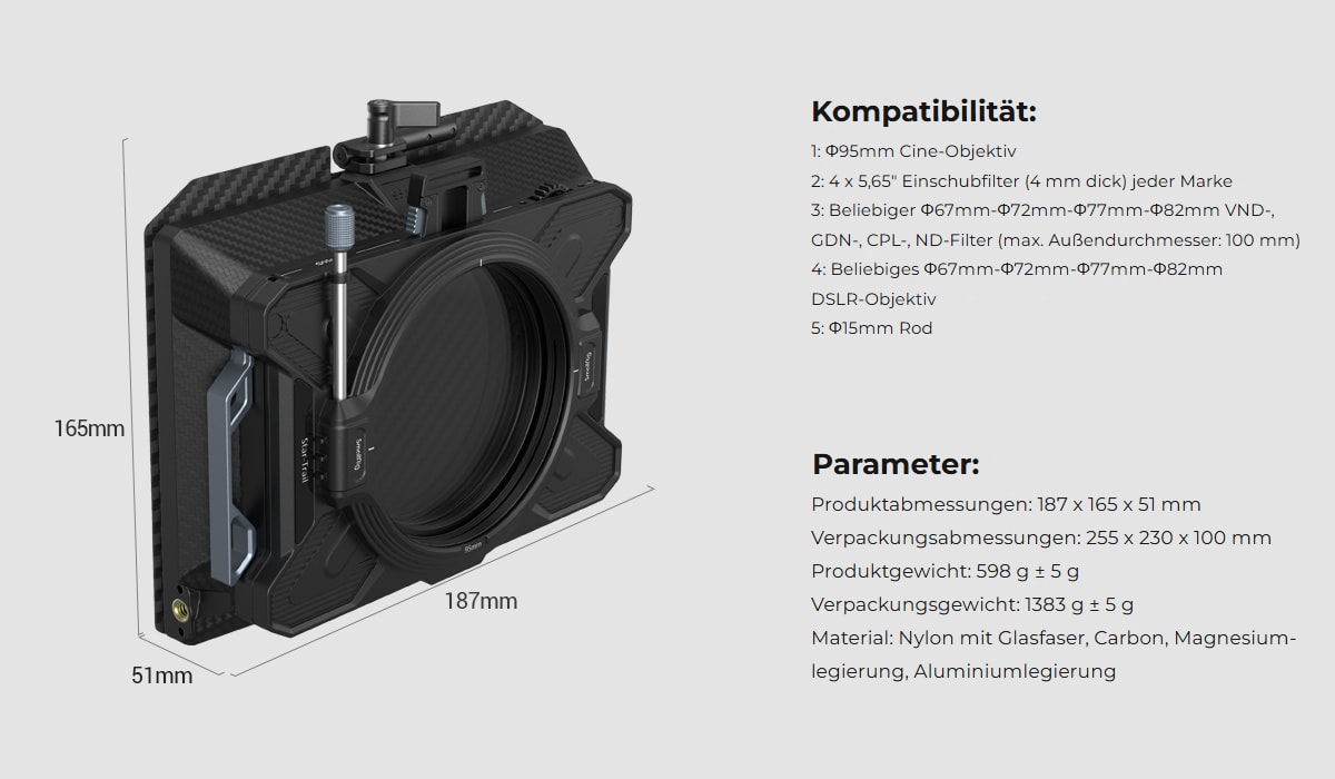 SmallRig Multifunctional Modular Matte Box 95mm VND Kit 3645