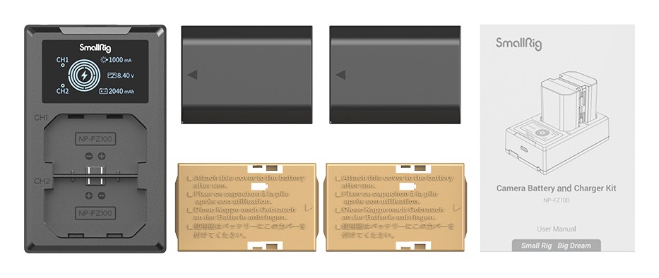 SmallRig NP-FZ100 Camera Battery and Charger Kit 3824B – Das ist im Lieferumfang