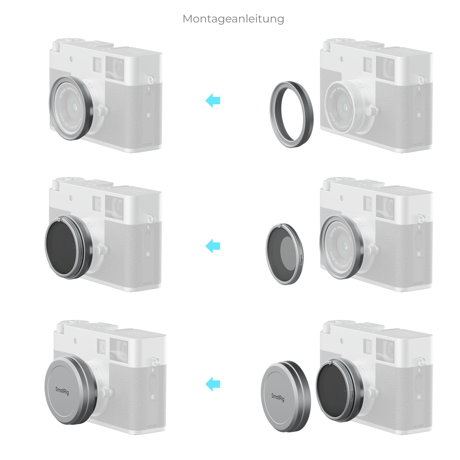 SmallRig Attachable VND Filter ND2 - ND32 for FUJIFILM X half (Silver) 5391B