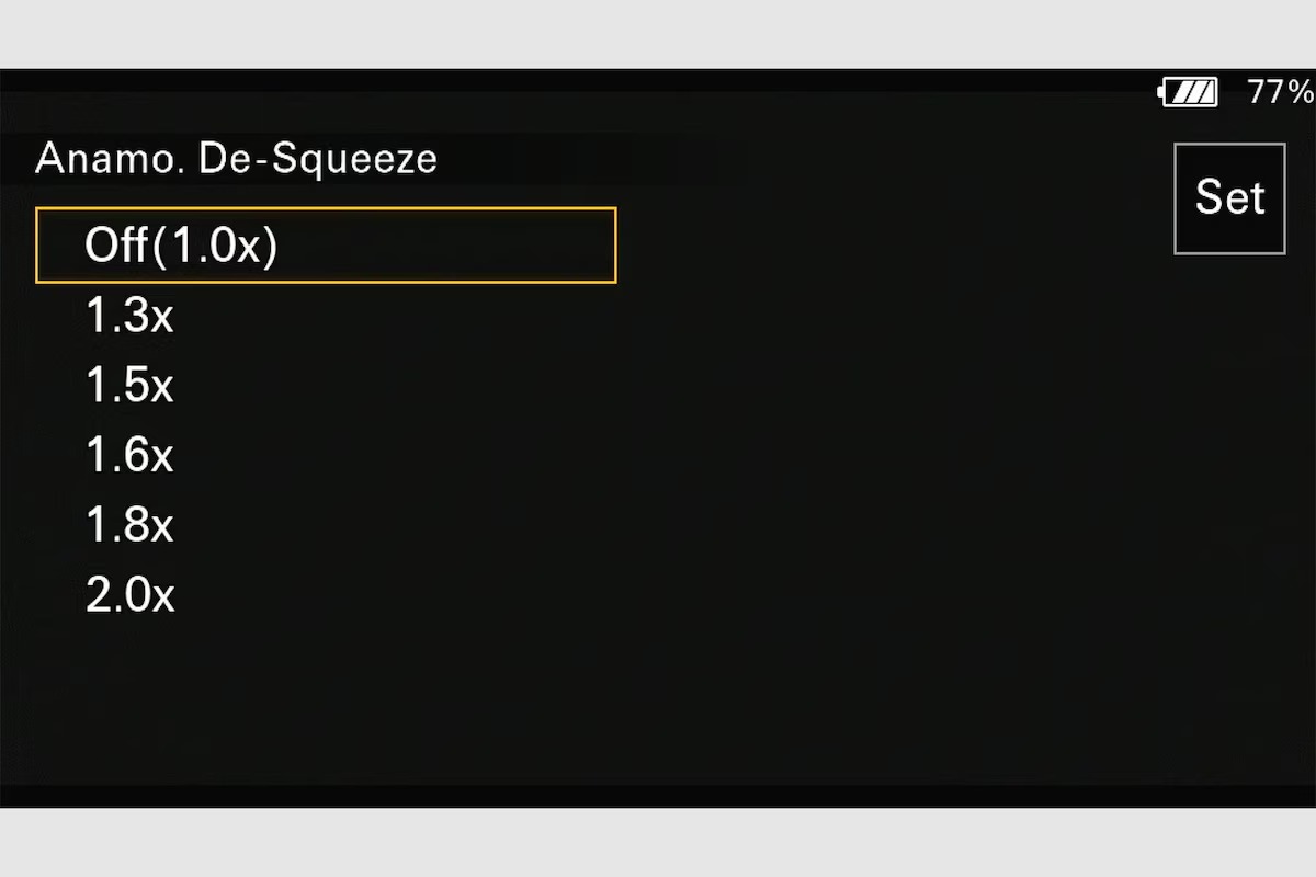 Anamorphotisches De-Squeeze der Sony FX5