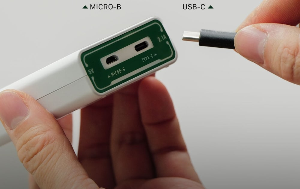 Zwei Eingänge: USB-C und Micro-USB