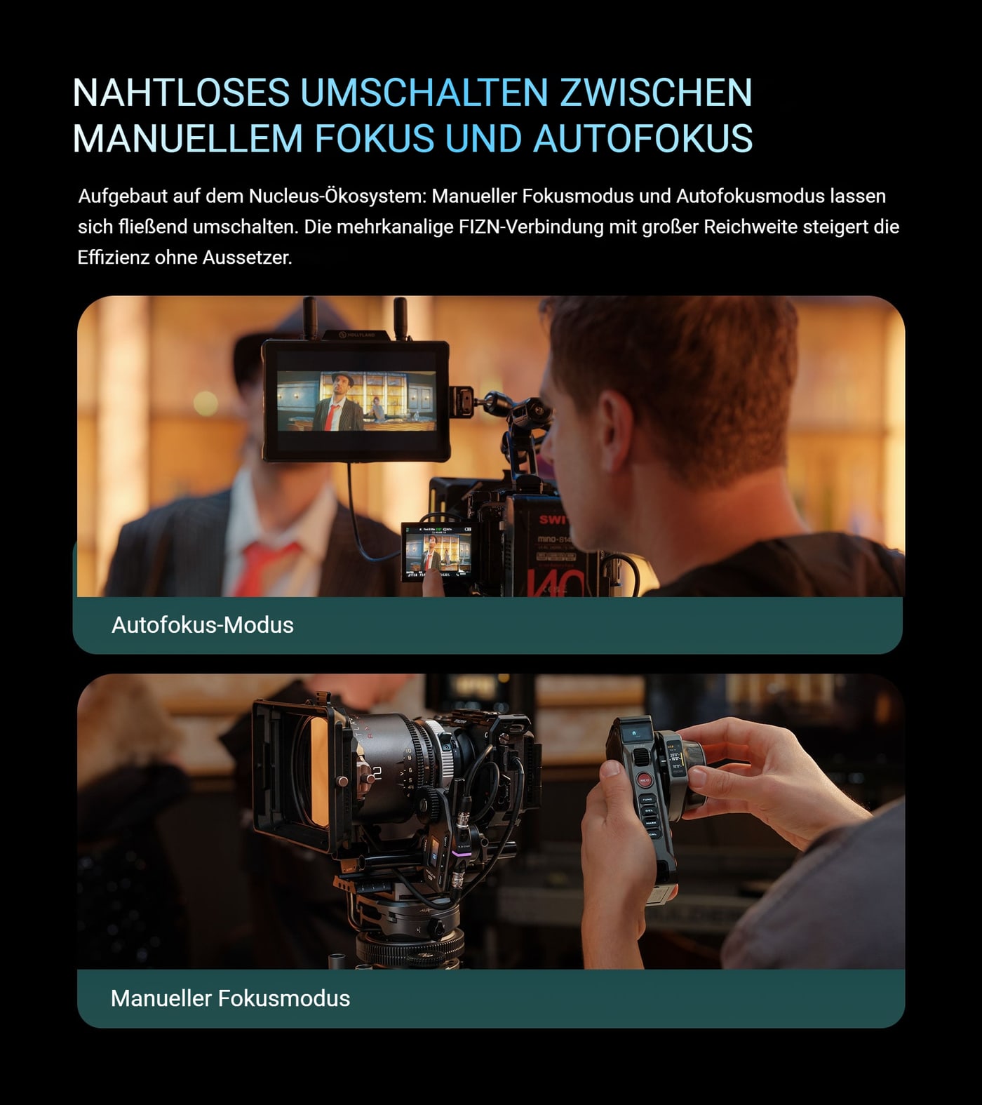 Nahtloses Umschalten zwischen manuellem Fokus und Autofokus