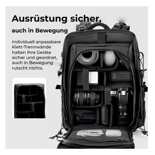 Ulanzi BC007 Tactical Camera Backpack 28L – Odnímatelná vložka s přepážkami