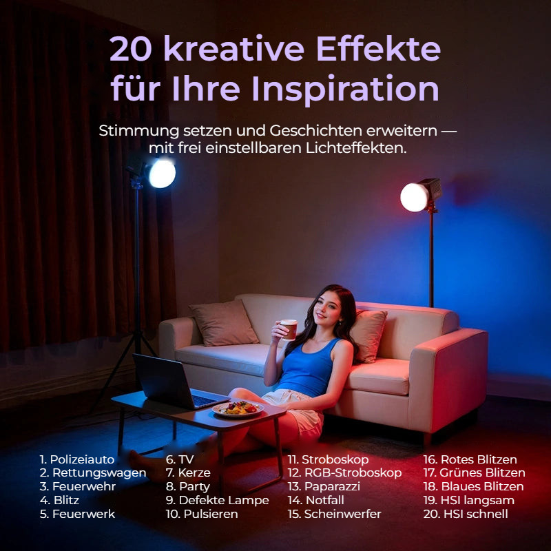 Ulanzi C60RGB COB LED světlo – 20 kreativních efektů