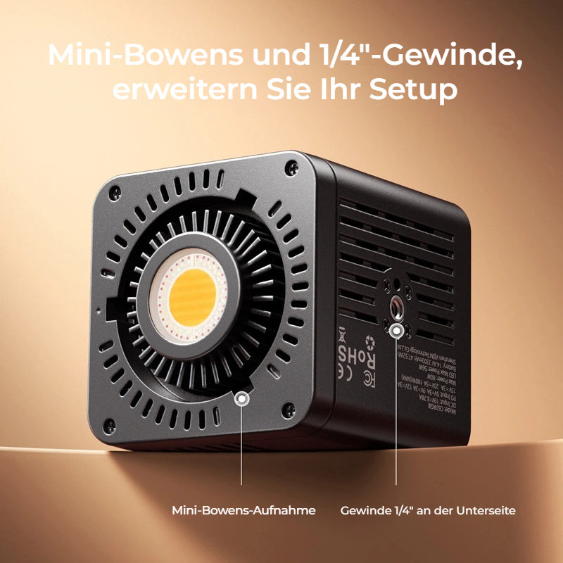 Ulanzi C60RGB COB LED světlo – Mini Bowens a závit pro stativ