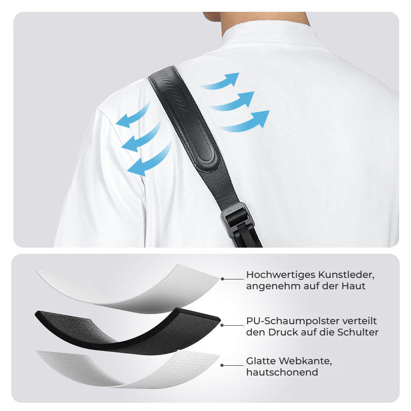 Ulanzi CSS1 U-Snap Camera Shoulder Strap (Shadow Black) – Pohodlí na rameni