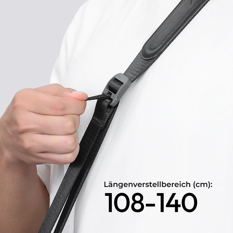 Ulanzi CSS1 U-Snap Camera Shoulder Strap (Shadow Black) – Nastavení délky 108–140 cm