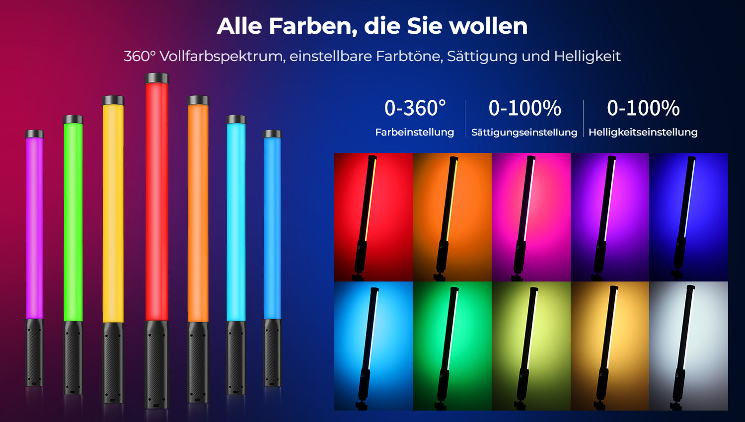 Ulanzi VL119 RGB LED tyč 10 W – Všechny barvy, které chcete