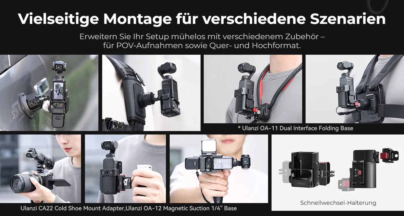 Ulanzi PK-06 adaptér pro Pocket 3 – Univerzální upevnění do různých situací