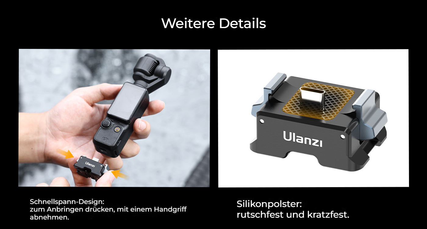 Ulanzi PK-10 pro DJI Osmo Pocket 3 – Rychlé uvolnění a silikonová ochrana