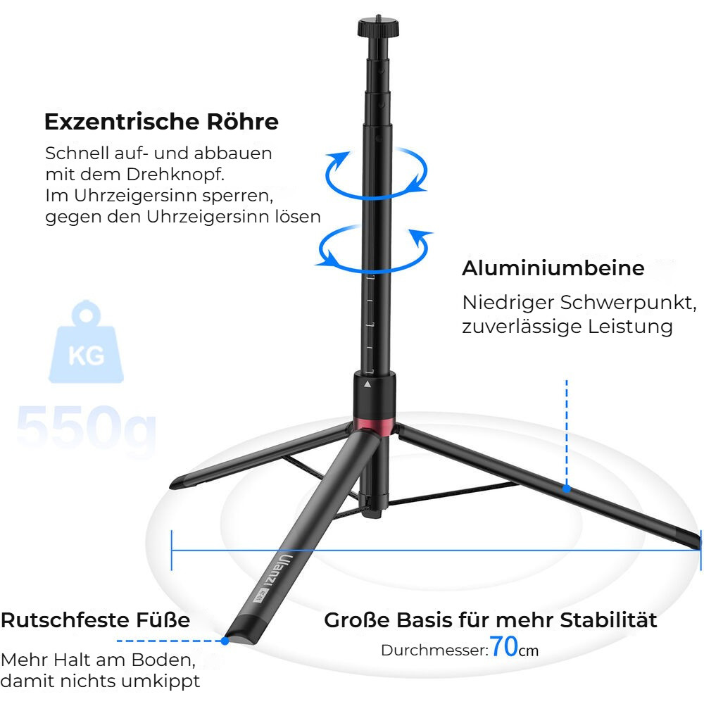 Ulanzi AT-01 Offset Vlog Tripod – Rychlé otevření a otočný zámek