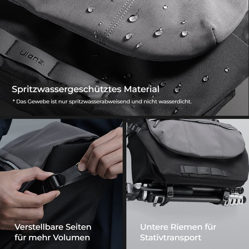 Ulanzi TE88 Camera Shoulder Bag – Voděodolný materiál a popruhy na stativ