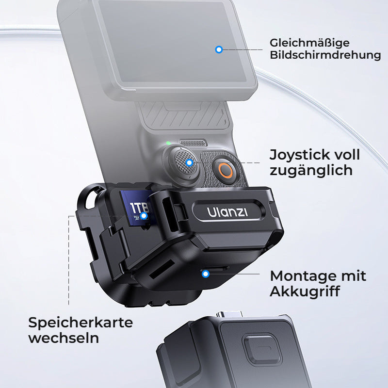 Ulanzi PK13 Uka Expansion Adapter for DJI Osmo Pocket 3 – Displej, joystick i baterie po ruce