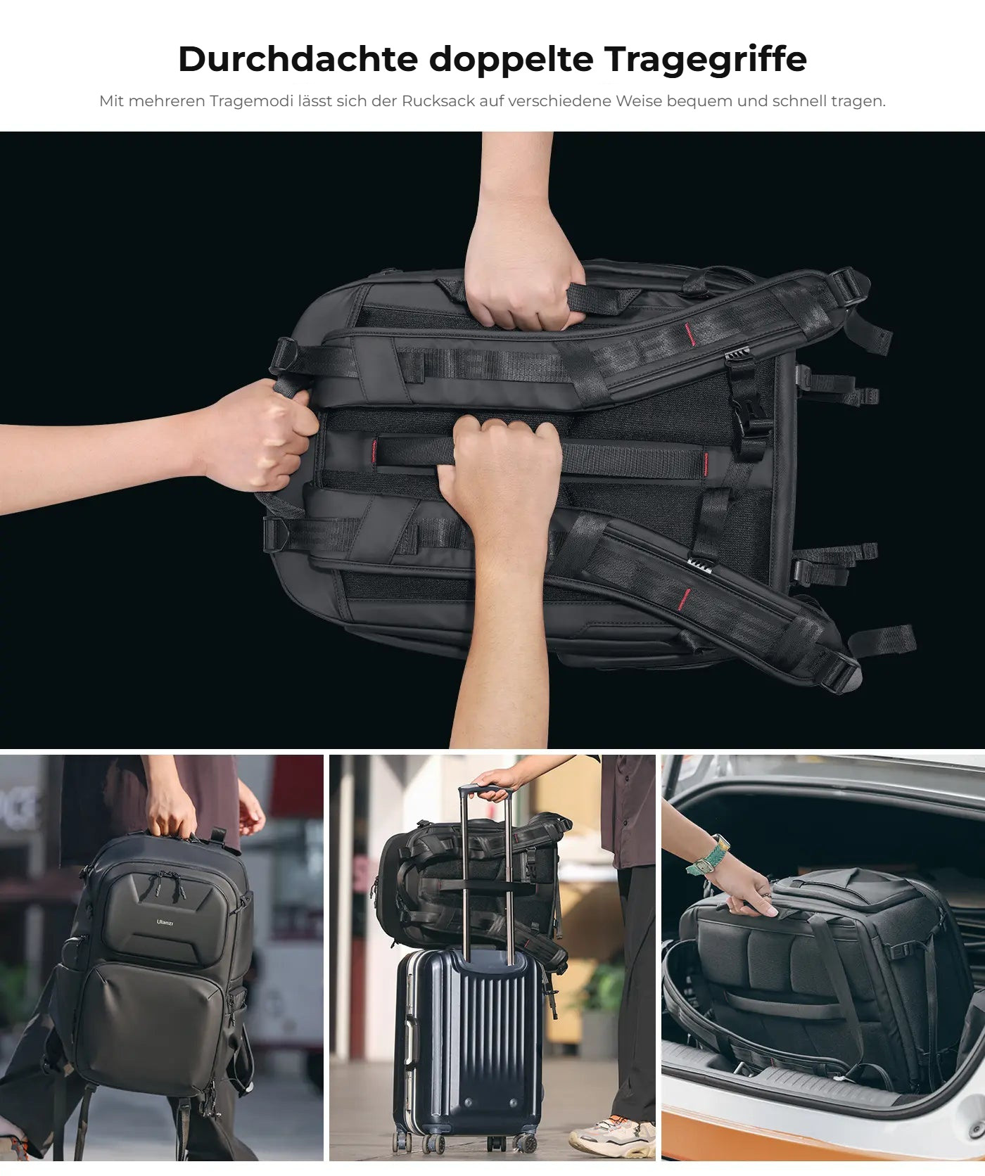 Ulanzi BP10 Hardshell Camera Backpack – Dvě nosná madla