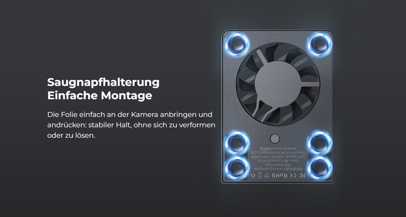 Ulanzi CA25 chladicí ventilátor pro fotoaparáty – Snadná instalace