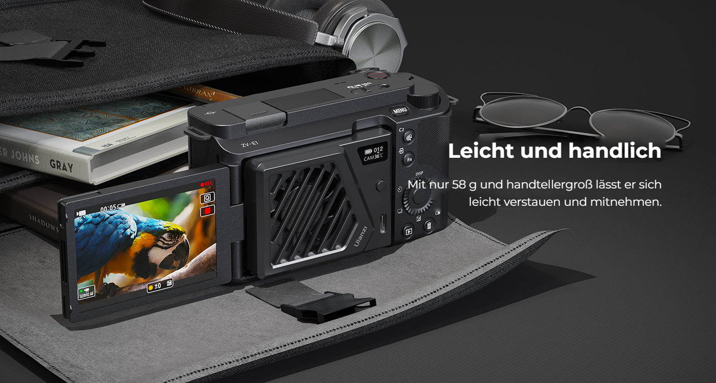 Ulanzi CA25 chladicí ventilátor pro fotoaparáty – Lehký a přenosný