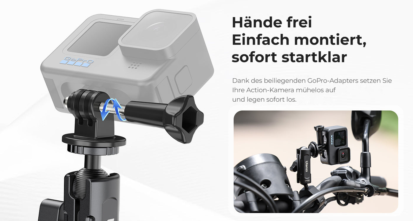 Ulanzi CM025 držák na řídítka pro akční kamery – Snadná montáž s adaptérem GoPro