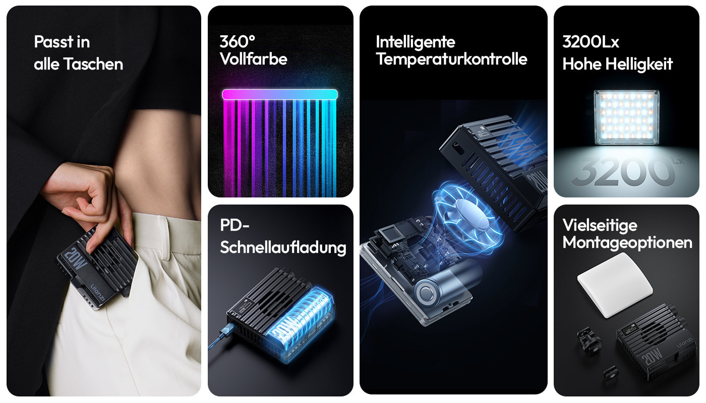 Ulanzi LE20 20W RGB kapesní světlo – Vše podstatné na jednom místě