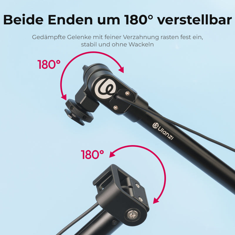 Ulanzi ZJ08 Mic Boom Pole Arm – Dva klouby s rozsahem 180°