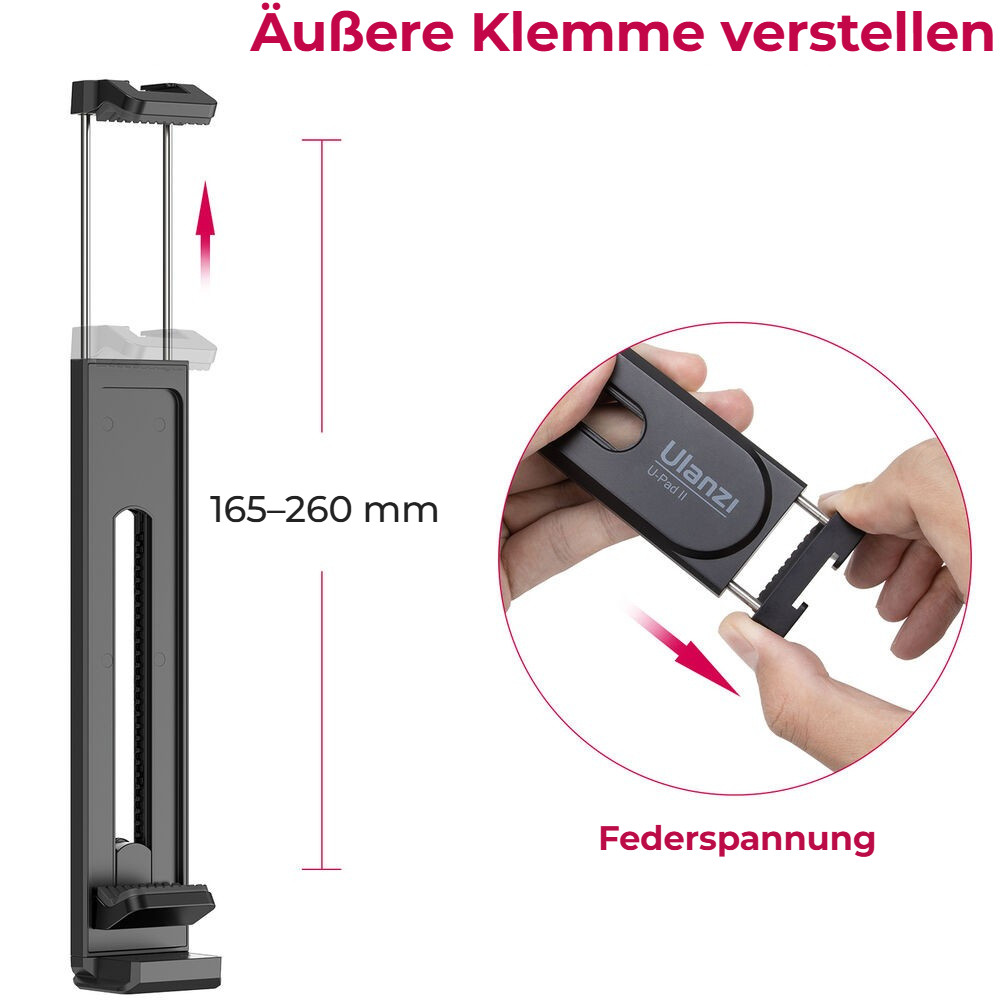 Ulanzi U-Pad II držák na telefon a tablet – Vnější čelist 165–260 mm