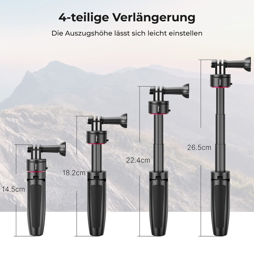 Ulanzi Go-Quick II ministativ – Čtyřdílná tyč 14,5–26,5 cm