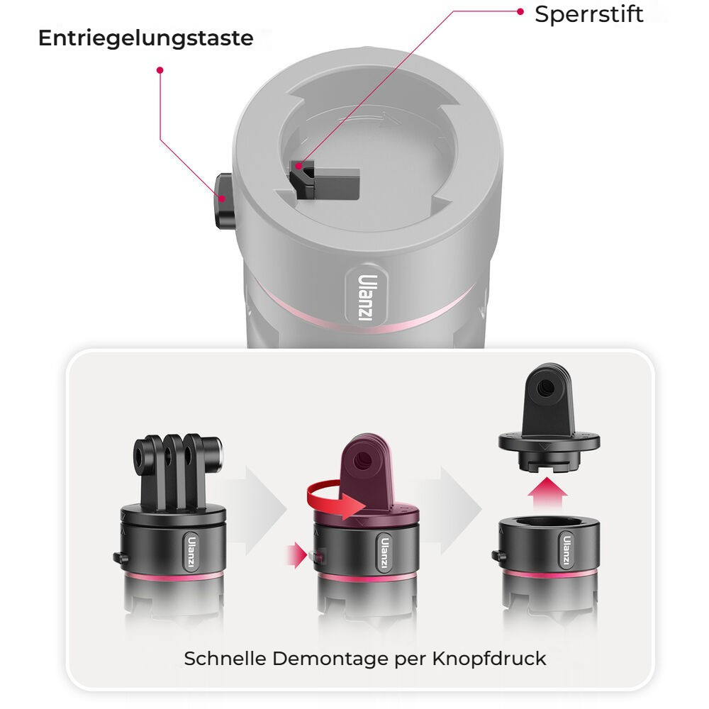 Ulanzi Go-Quick II ministativ – Rychlé rozebrání hlavy