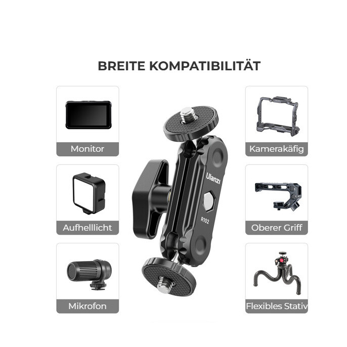 Ulanzi R102 Dual 1/4 Grip – Široké použití