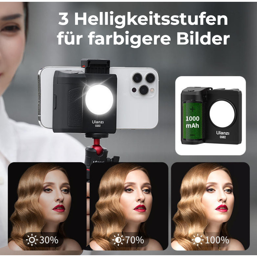 Ulanzi CG-02 Smartphone Camera Grip – Doplňkové světlo se třemi úrovněmi jasu